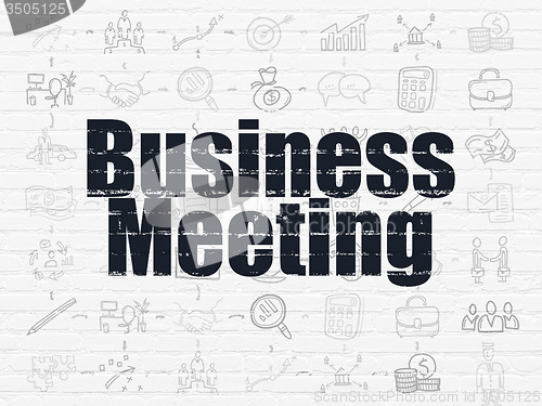 Image of Finance concept: Business Meeting on wall background