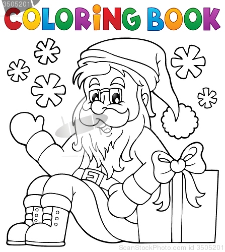 Image of Coloring book with Santa Claus and gift