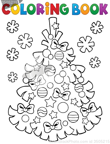 Image of Coloring book Christmas tree topic 3