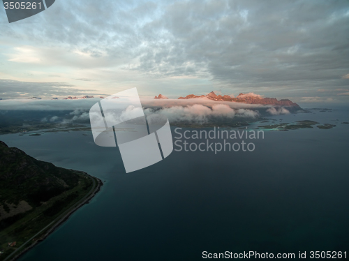 Image of Lofoten midnight sun