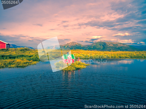 Image of Small house on island