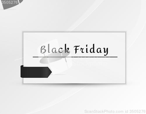 Image of black friday paper with black ribbon