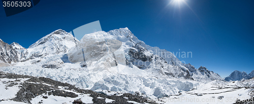 Image of Everest base camp area panoramic view