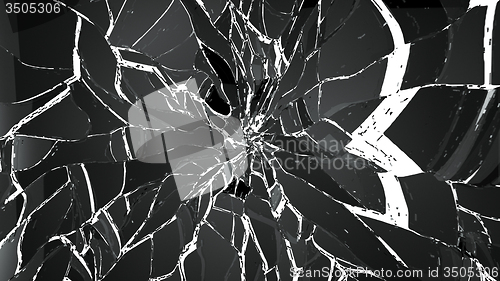 Image of Broken or cracked glass on white