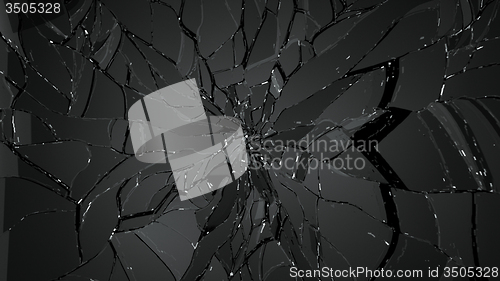 Image of Splitted or cracked glass on black