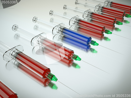 Image of Right Medical choice with group of syringes and unique one