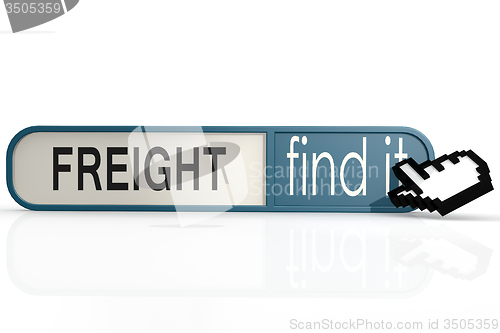 Image of Freight word on the blue find it banner 