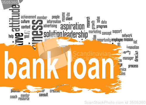 Image of Bank loan word cloud with orange banner