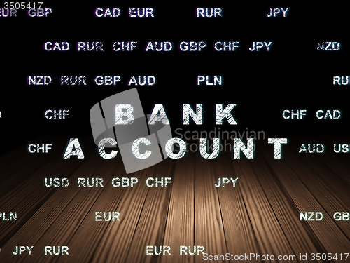Image of Currency concept: Bank Account in grunge dark room