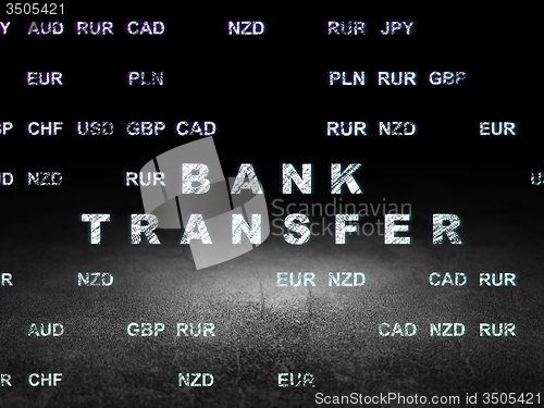 Image of Money concept: Bank Transfer in grunge dark room