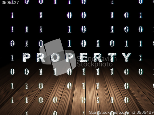 Image of Business concept: Property in grunge dark room
