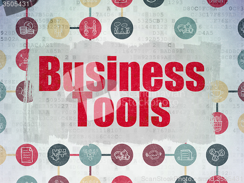 Image of Business concept: Business Tools on Digital Paper background