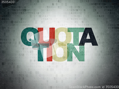 Image of Currency concept: Quotation on Digital Paper background