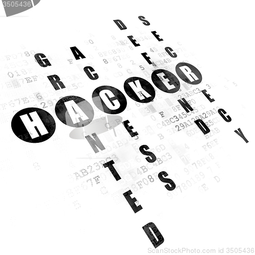 Image of Privacy concept: Hacker in Crossword Puzzle