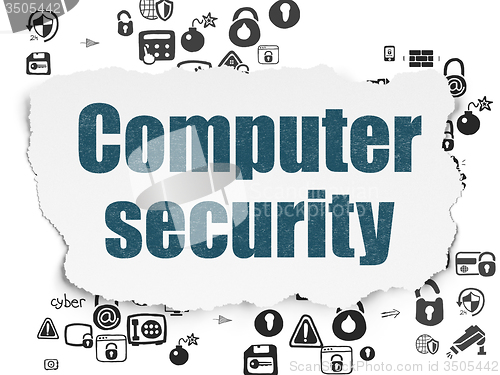 Image of Protection concept: Computer Security on Torn Paper background