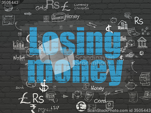 Image of Banking concept: Losing Money on wall background