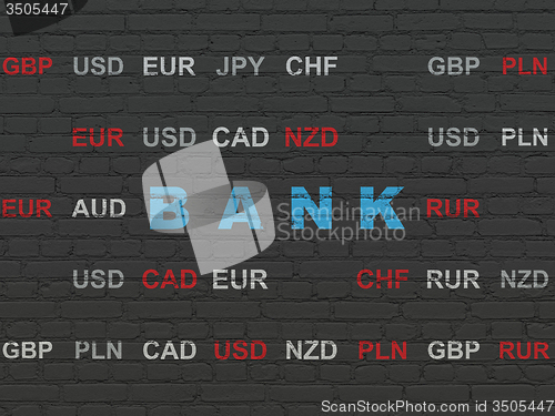 Image of Money concept: Bank on wall background