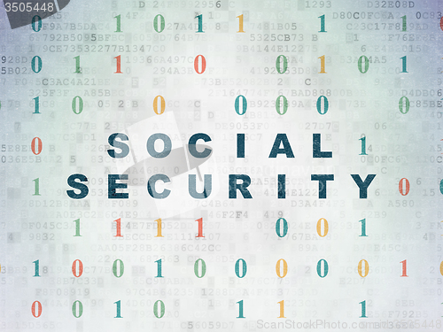 Image of Privacy concept: Social Security on Digital Paper background