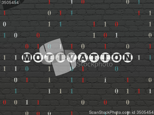 Image of Finance concept: Motivation on wall background