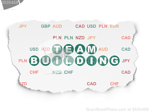 Image of Finance concept: Team Building on Torn Paper background