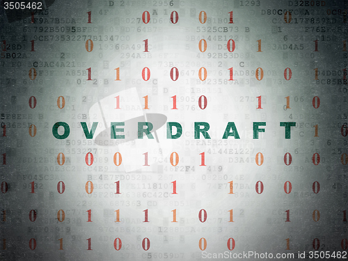 Image of Finance concept: Overdraft on Digital Paper background