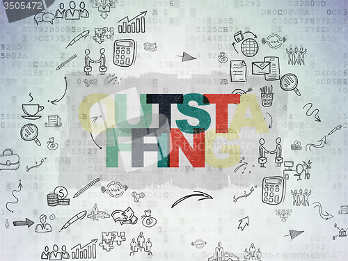 Image of Finance concept: Outstaffing on Digital Paper background