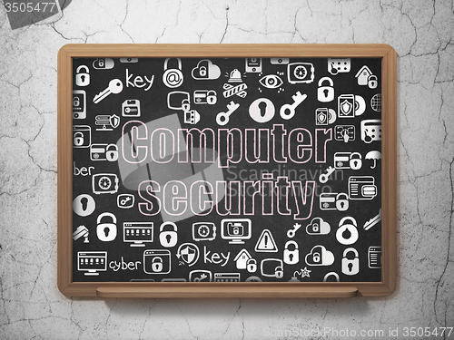 Image of Safety concept: Computer Security on School Board background