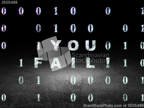 Image of Finance concept: You Fail! in grunge dark room