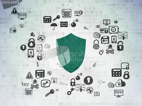 Image of Safety concept: Shield on Digital Paper background