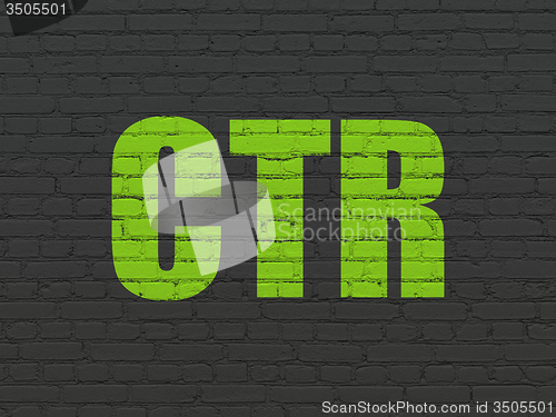 Image of Finance concept: CTR on wall background