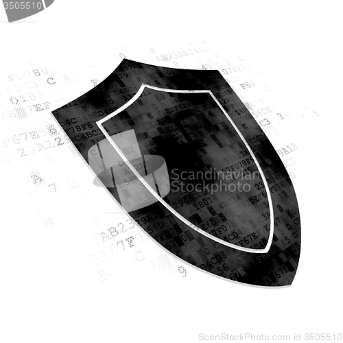 Image of Protection concept: Shield on Digital background