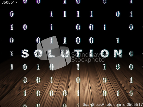 Image of Business concept: Solution in grunge dark room