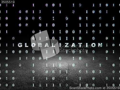 Image of Finance concept: Globalization in grunge dark room