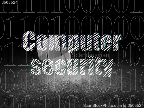 Image of Protection concept: Computer Security in grunge dark room