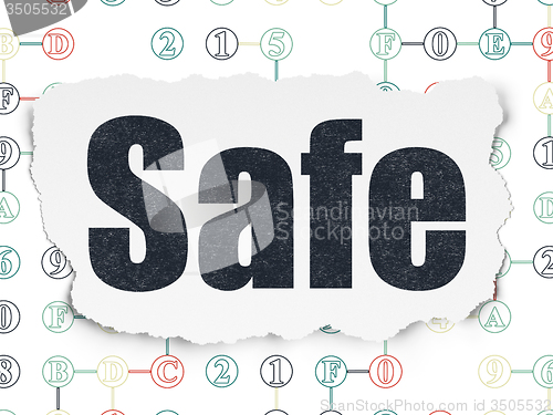 Image of Privacy concept: Safe on Torn Paper background