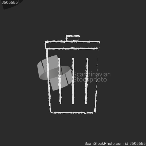 Image of Trash can icon drawn in chalk.