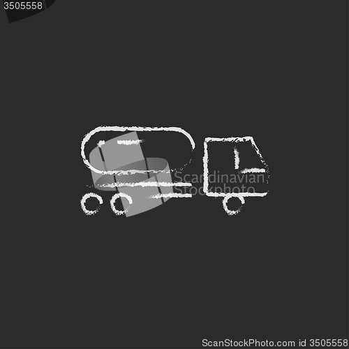 Image of Fuel truck icon drawn in chalk.