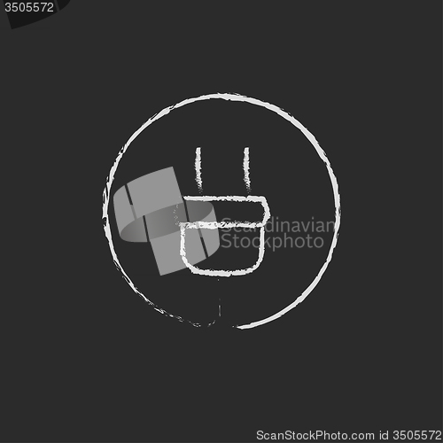 Image of Electrical plug icon drawn in chalk.