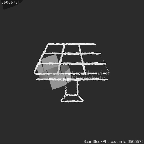 Image of Solar panel icon drawn in chalk.