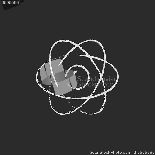 Image of Atom icon drawn in chalk.