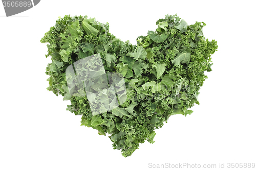 Image of Shredded kale in a heart shape