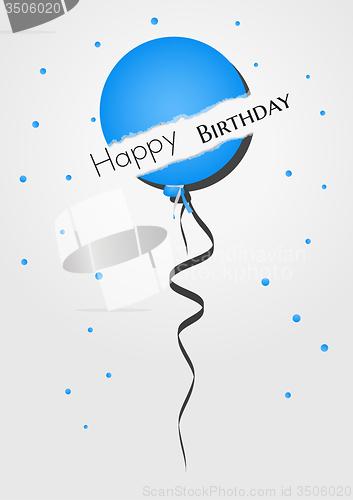 Image of happy birthday balloon from torn paper