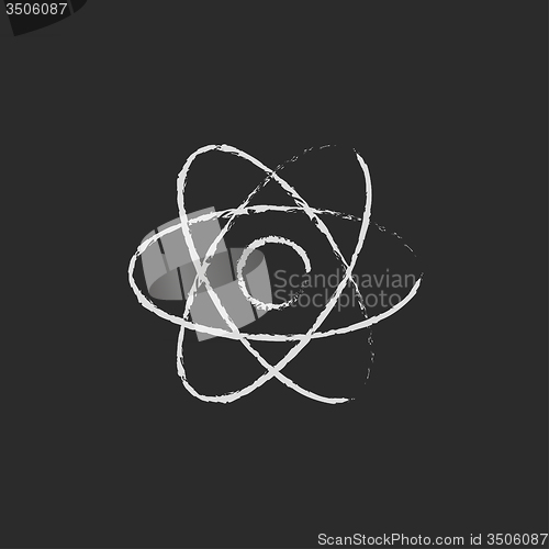 Image of Atom icon drawn in chalk.