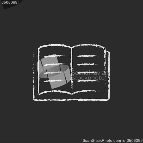 Image of Open book icon drawn in chalk.