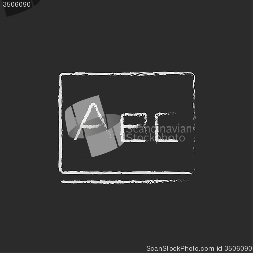 Image of Letters abc on the blackboard icon drawn in chalk.