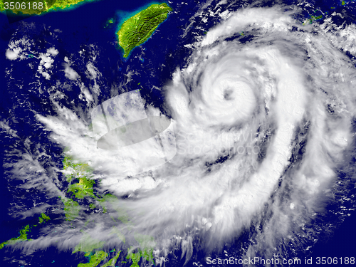 Image of Hurricane approaching Southeast Asia