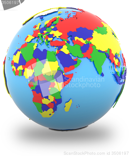 Image of Eastern Hemisphere on the globe