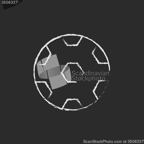 Image of Soccer ball icon drawn in chalk.