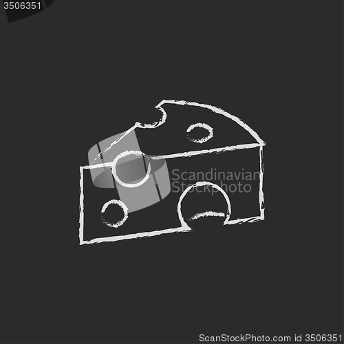Image of Piece of cheese icon drawn in chalk.