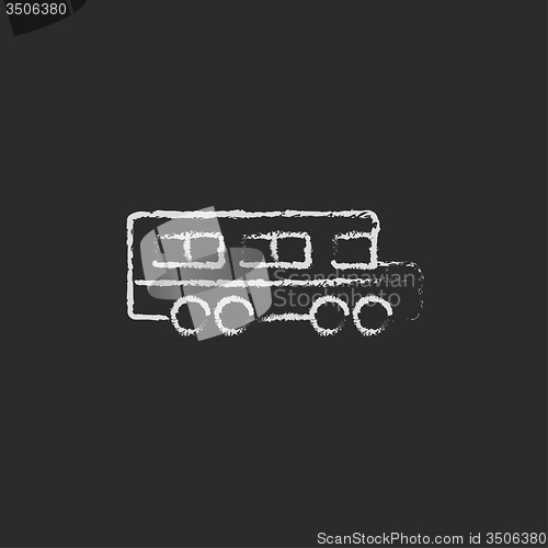Image of School bus icon drawn in chalk.
